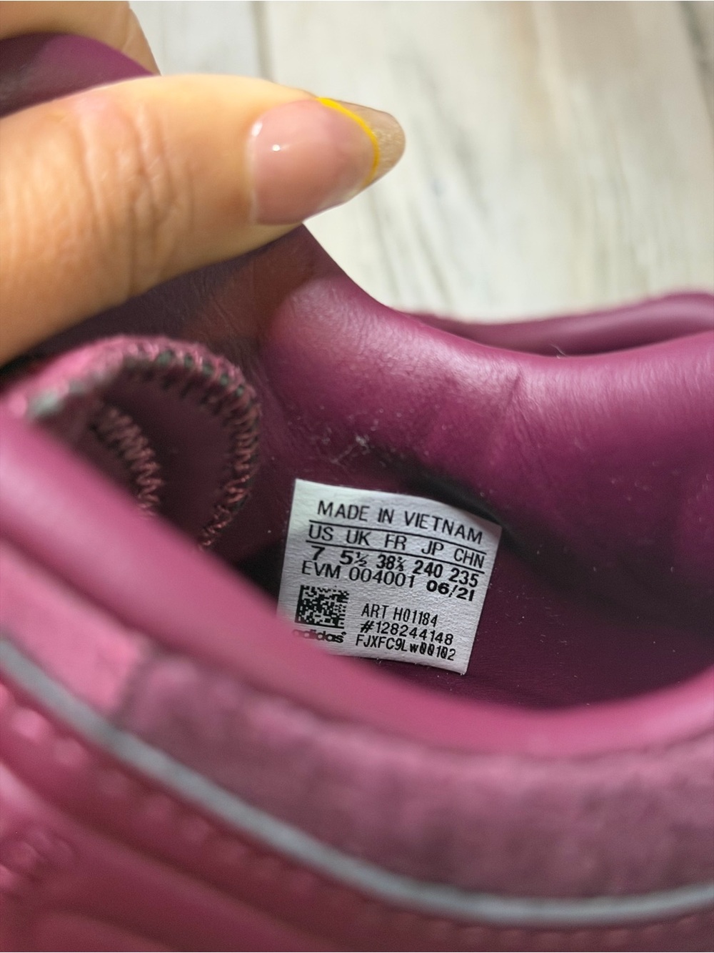 adidas Burgundy/White Athletic Sneakers - Picture 2 of 4